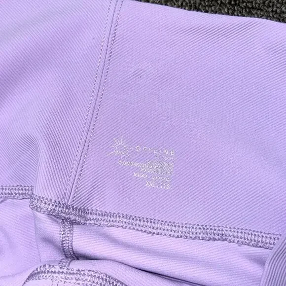 Offline By Aerie Hi-Rise Leggings Womens 2XL Purple Stretch Yoga Workout Pull On - Picture 3 of 8